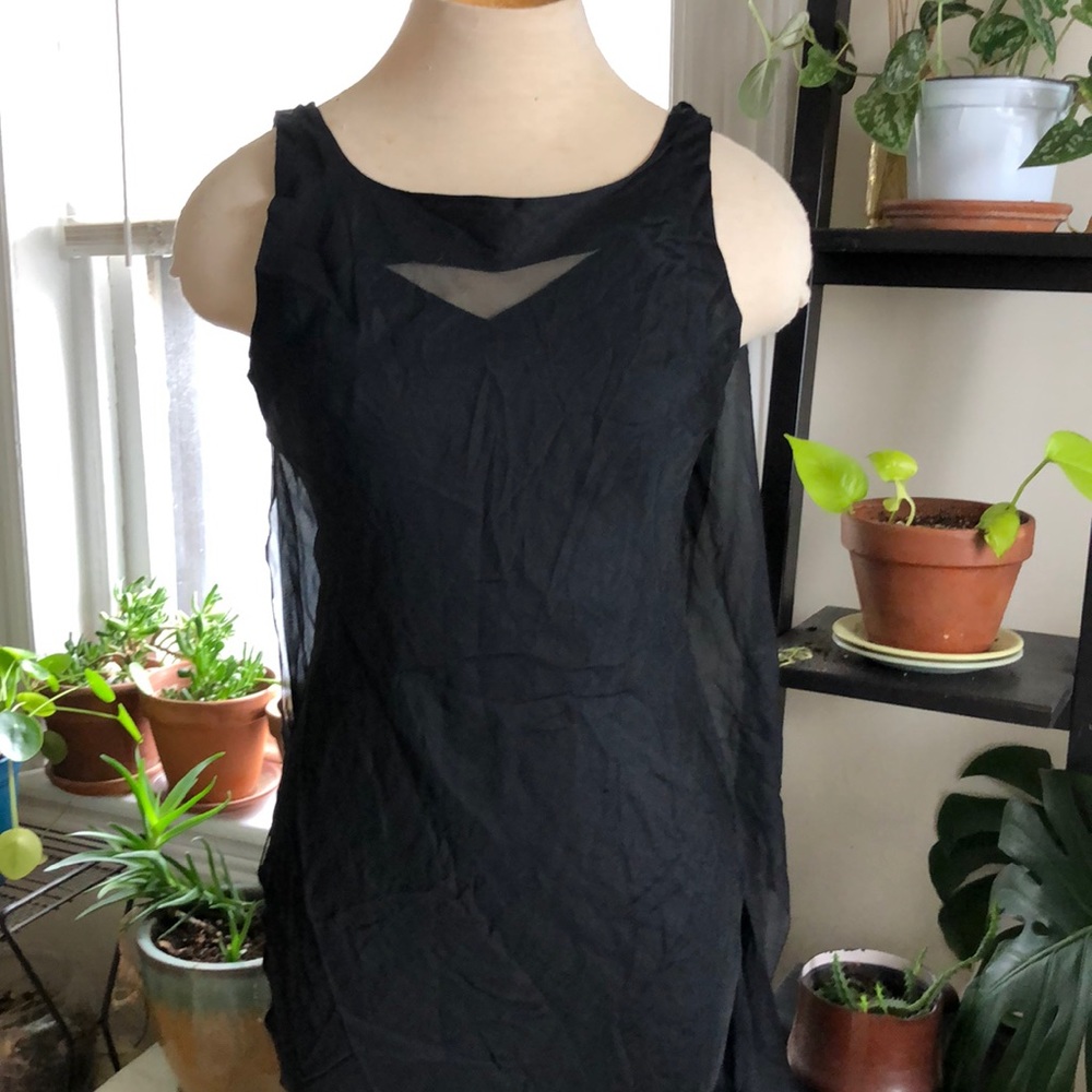 Gold Hawk 100% silk dress with removable slip and attached cape